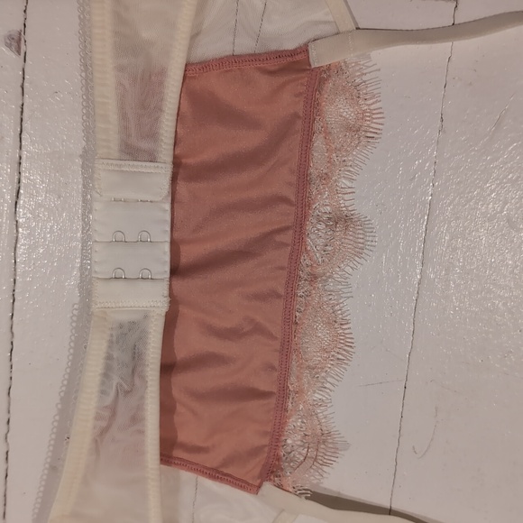 NWOT Ivory and Pink Lace Mesh Garter Belt XS/S b.tempt'd by Wacoal - Picture 7 of 7